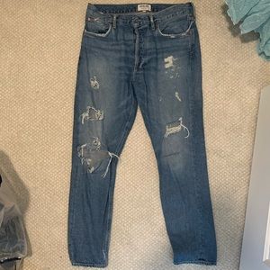 Medium wash AGLODE ripped jeans